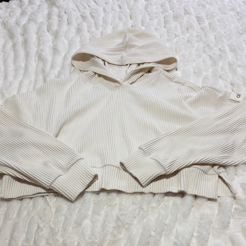 Alo Women's Cream Hoodie Sweatshirt